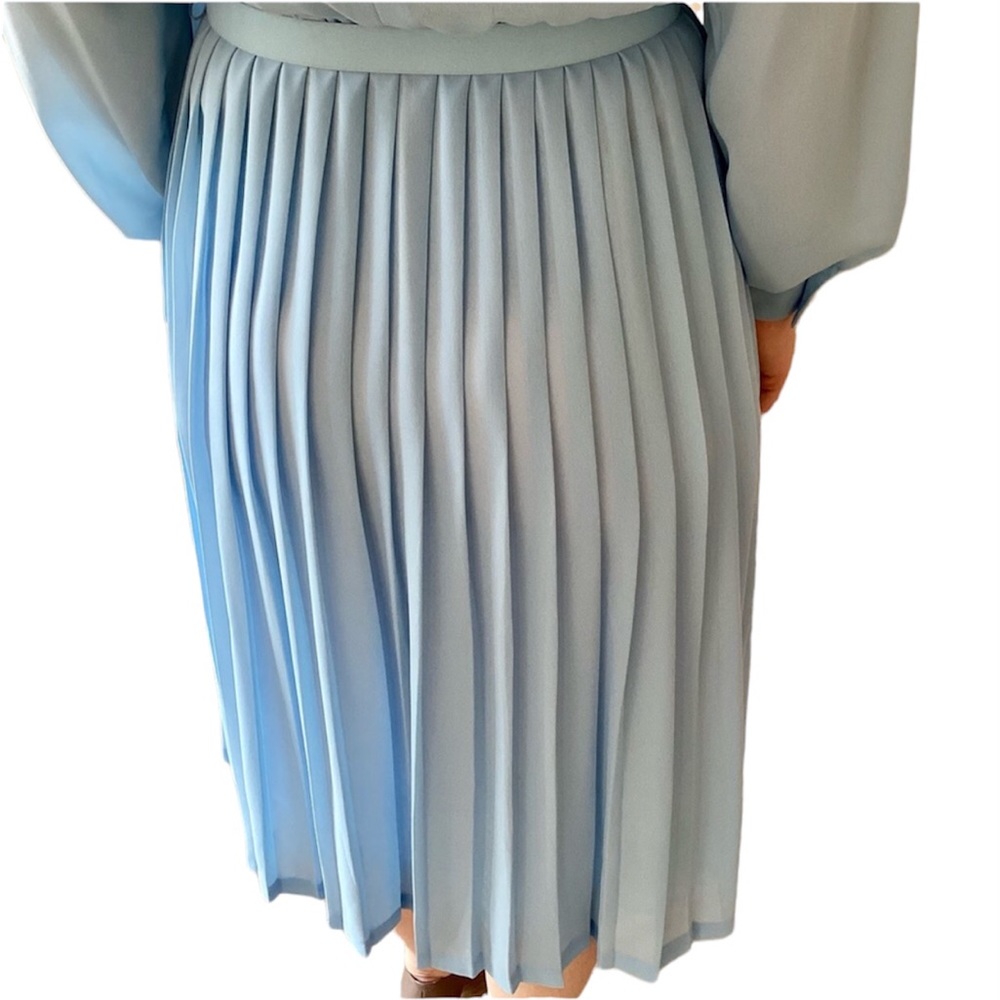 Vintage | D'Allairds Cocktail Semi-Sheer Midi Dress Pleated Classic Size S/M - Picture 8 of 14